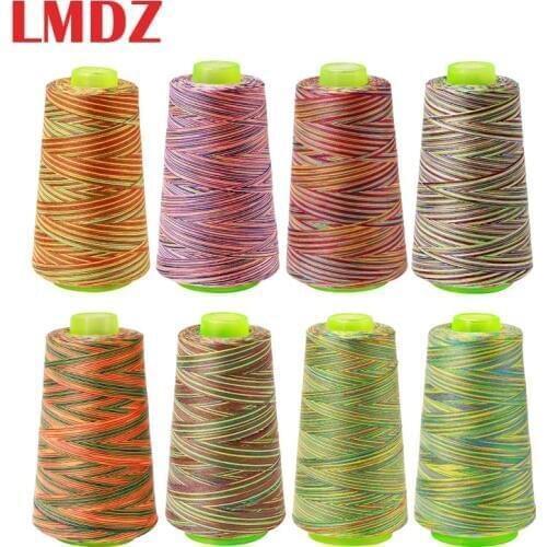 LMDZ 1Pcs Rainbow Polyester Sewing Thread Machine Embroidery Threads Textile Yarn Woven Embroidery Line 3000 Yards