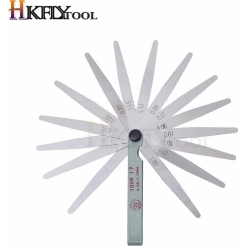 100mm Length Metric Feeler Gauge 17 Blade Gap Filler 0.02-1.00mm Thickness Measurement Layout Tool