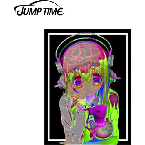 Jump Time 13 x 6.8cm For Glitch Sonico Auto Car Stickers and Decals Trunk Bumper Motorcycle JDM ATV Vinyl Decal Car Wrap