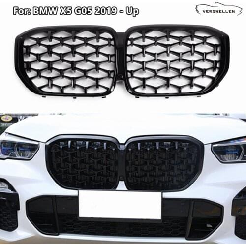 ABS Racing Grille For BMW X5 G05 2019-Up Diamond Style Front Kidney Grille X5 G05 Front Bumper Grill Glossy Black & Chrome