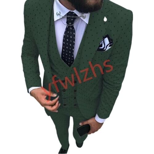 New Arrival One Button Groomsmen Peak Lapel Groom Tuxedos Men Suits Wedding/Prom Best Blazer ( Jacket+Pants+Vest+Tie) C18