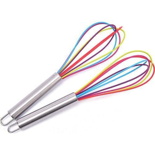 New Multifunctional Rotary Manual Egg Beater Mixer Mini Plastic Kitchen Egg Whisk Bake Tool Egg Agitator Silicone Eco-Friendly