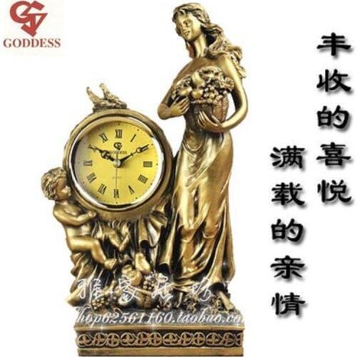 Resin process of European retro-seat clock and clock silent seat clock alarm clock and table clock
