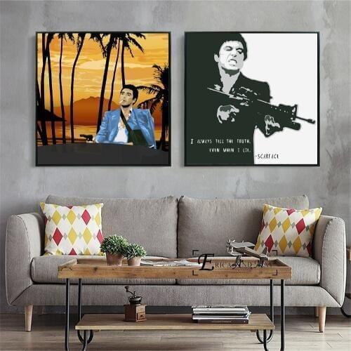 Scarface Portrait Movie Posters And Prints Canvas Art Decorative Wall Pictures For Living Room Home Decor Unframed Painting