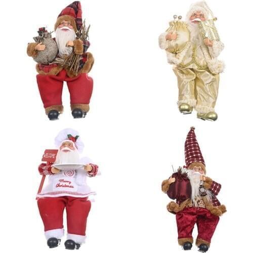 Christmas Decorations Santa Claus Dolls Standing Christmas Figurine Holiday Decoration Ornaments Layout Window Decoration