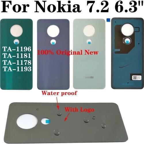 Shyueda 100% Original New 6.3" For Nokia 7.2 TA-1196 TA-1181 TA-1178 TA-1193 Glass Rear Back Door Housing Battery Cover