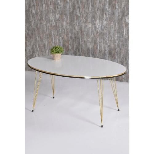 Medium Coffee Table Ellipse Double Gold White Wire Leg coffee table coffee table coffee table in the middle