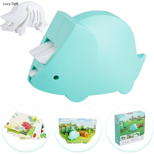 STEM Toy Dinosaur Toys 3-D Puzzle with Magnets and Paper Dioramas,DIY Dinosaur Jigsaw Educational Building Blocks Toy for Kids