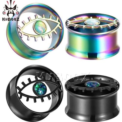 Wholesale Price Stainless Steel Eye Opal Ear Plugs Tunnels Expanders Body Piercing Jewelry Earring Gauges Stretchers 34PCS