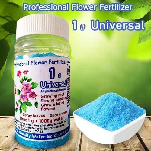 100 g Bottled Professional Flower Fertilizer 1# Universal High Quality Water Soloble Plant Food Growing Flower For Home Garden