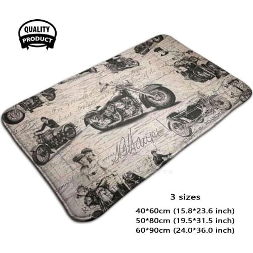 Vintage Collage On A Retro Letter Background 3D Soft Non-Slip Mat Rug Carpet Foot Pad Old School Cylinder Machine Old Timer