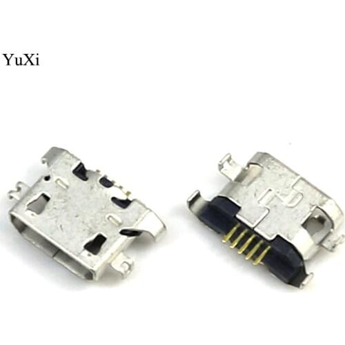 YuXi 100pcs Micro USB 5pin heavy plate 1.27mm without curling side Female Connector For lenovo A850 S650 S720 S820 Mini USB Jack