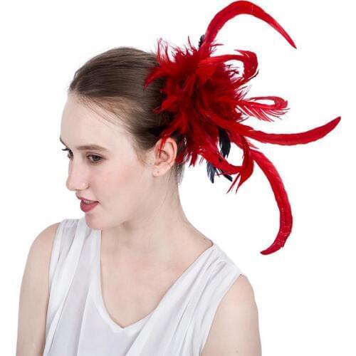 British Style Fashion High Quality Bridal Feather Headdress European American Style Ladies Banquet Party Diy Hair Accessories