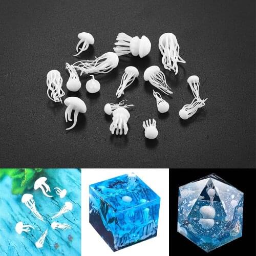 1-5Pcs 3D Mini Jellyfish Model Crystal Epoxy Casting Molds Sets Resin Modeling Filler For DIY Crafts Jewelry Fillings Materials