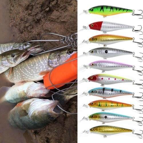 1PCS colorful Stripe pattern 11cm 10.5g Hard Bait Minnow streak Fishing lures Bass Fresh water hook diving perch wobbler fish