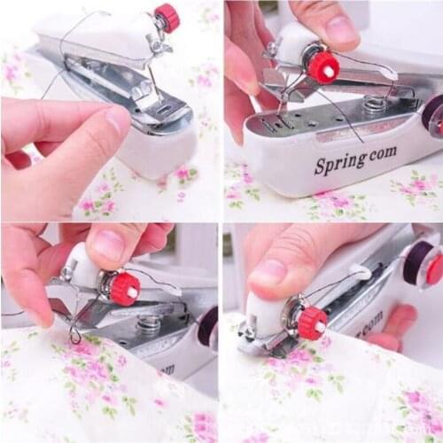 1pc Random Color Portable Mini Manual Sewing Machine Simple Operation Sewing Tools Sewing Cloth Fabric Handy Needlework Tool