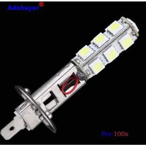 100X Car H1 5050 SMD 13 LED Head Fog Headlight Light Lamp Bulb DC 12V New White free shipping wholesale