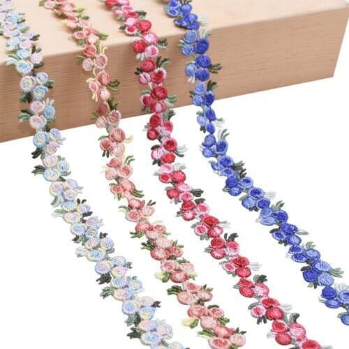 2Yard Mini Flower Embossed Hollow Lace Ribbon Wedding Decoration Sewing Apparel Applique DIY Accessories