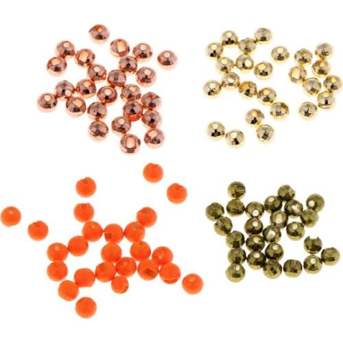 25pcs Tungsten Fly Tying Slotted Diamond Faceted Beads Fishing Lures Nymph Head Beads 3mm
