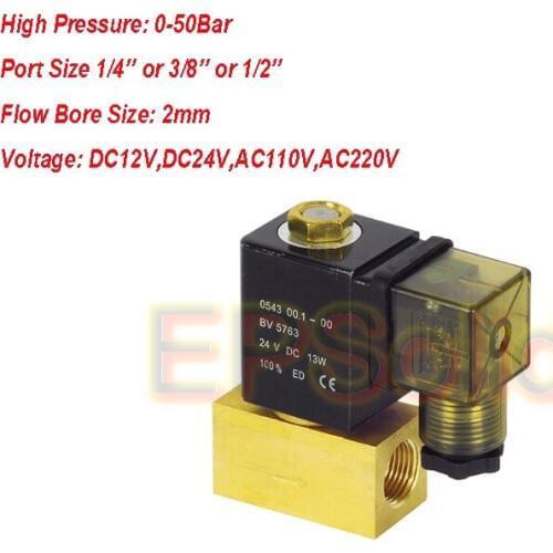 Free Shipping 70bar High Pressure Solenoid Valve 2 way Normal Close JT22-02 Direct Acting Brass