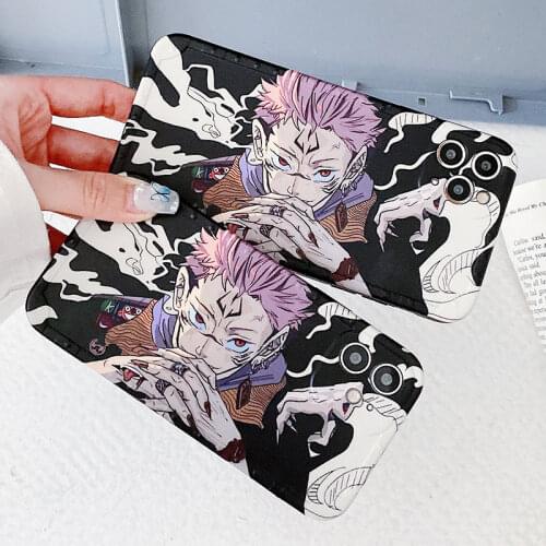 Anime Jujutsu Kaisen Phone Case for IPhone 12 11 Pro Xs Max 7 8 Plus X XR SE2 Cartoon Gojo Satoru Classic Black Soft Cover Coque