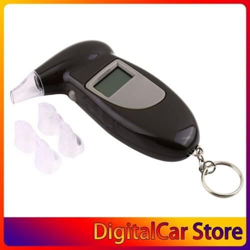 Digital Alcohol Breath Tester Analyzer Detector Test Keychain Breathalizer Breathalyser Device LCD Display