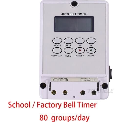 Digital School Bell Timer Switch ZTY-08 Intelligent Microcomputer Auto Bell Ring Controller 220V 80 groups Programmable Time