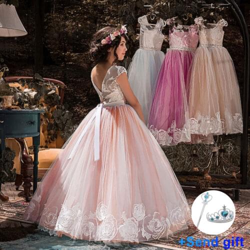 Long Elegant Formal Wedding Dress For Girls Event Party Wear Prom Gown First Communion Dresses Clothes New Year Princess Dress