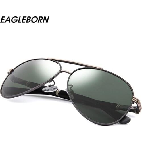 EAGLEBORN Fashion Classic Polarized Sunglasses Mens Designer Goggle Integrated Eyewear Sun Glasses UV400 for Men Luxury Brand