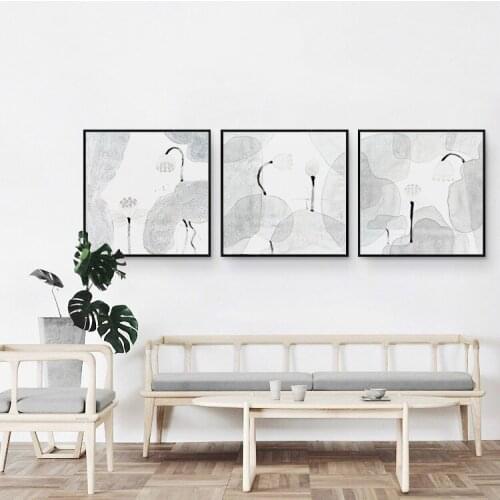 Beauty of Chinese style white Lotus Canvas Painting Chinese Wall Art Abstract Oil Posters Pictures For Living Room Home Decor Mu