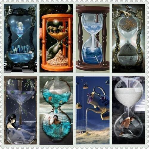 Full Round Diamond 5D DIY Diamond Painting Time - hourglass Embroidery Cross Stitch Rhinestone Mosaic Painting Home Decor AS790