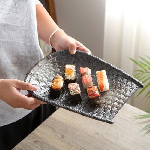 Creative and personalized ceramic Japanese dish plate retro and Japanese dish dish home dining plate