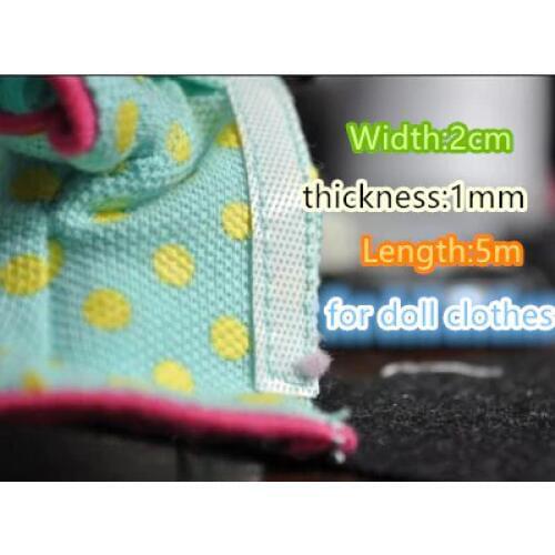 2cm*5m Hook and Loop fastening tape for blyth doll clothes DIY Accessories handmade Durable Double Sided Adhesive loop Hooks DIY