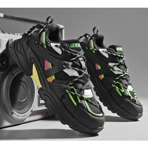 Spring Outdoor Chunky Sneakers Male Lace-up PlaAtform Mens Sneakers Fashion Good Quality Mesh Breathable Casual Shoes for Men