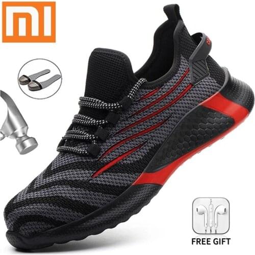 Xiaomi Mijia Men Work Safety Shoes Anti-puncture Working Sneakers Male Indestructible Work Shoes Lightweight Men Safety Boots