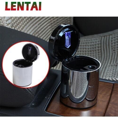 LENTAI For BMW e46 f30 f10 e30 x5 e53 f20 Audi a3 a4 b6 b8 a6 b7 c5 Mazda 3 6 cx-5 1Pc Auto Car ashtray Solar LED Lamp Silver