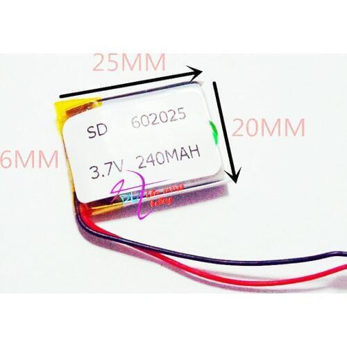 Best battery brand BW 602025 062025 572025 NLE 240mah 3.7V lithium polymer battery MP4 MP5