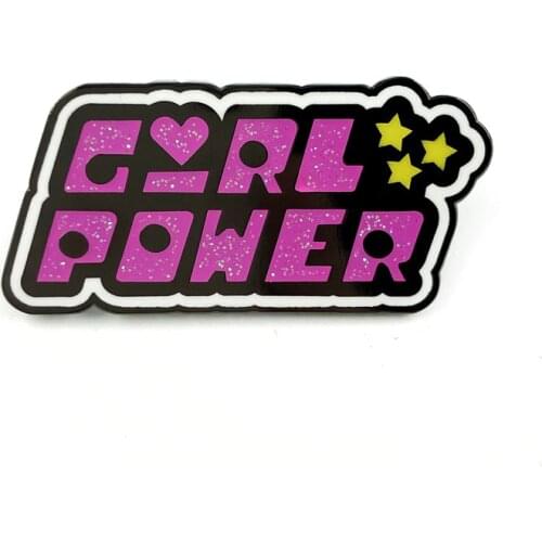 Cute Cartoon Girl Power Feminism Metal Alloy Enamel Clothes Bag Hat Coats Lapel Badge Brooch Pin Accessories