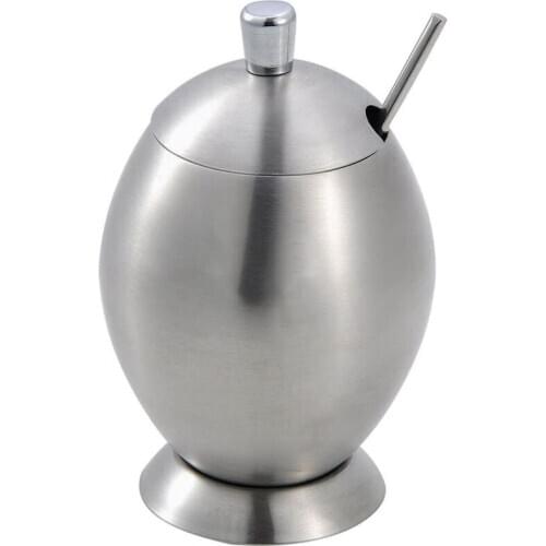 Stainless Sugar/Salt Bowl with Lid and Serving Spoon,Seasoning Container Condiment Jar,Spice/Coffee/Tea Container