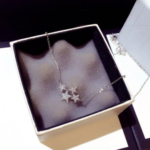 Fashion Female Kolye Silver Color Stackable Star Pendant Necklace for Women Tassel Collaresclavicle Chain Bijoux