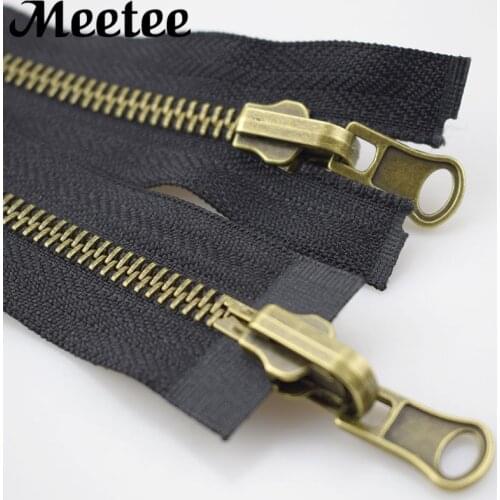 2pcs 80-120cm Eco-friendly Fashion Double-slider Metal Zippers Reversible Jacket Coat Zipper Zip for Sewing DIY Accessories