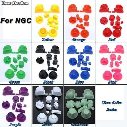 ChengHaoRan Button Set For Gamecube Controller Mod Colorful Complete D-Pad ABXY button with Thumbsticks Cap for NGC buttons set