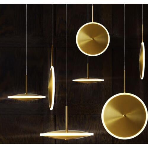 Nordic light Modern Simple Bedroom Bedside Ceiling Pendant Lamp Gold Flying Saucer Acrylic Led Restaurant Hanging Lamp