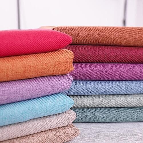 Linen fabric upholstery fabrics material for sofa cover solid plain fabric for curtain