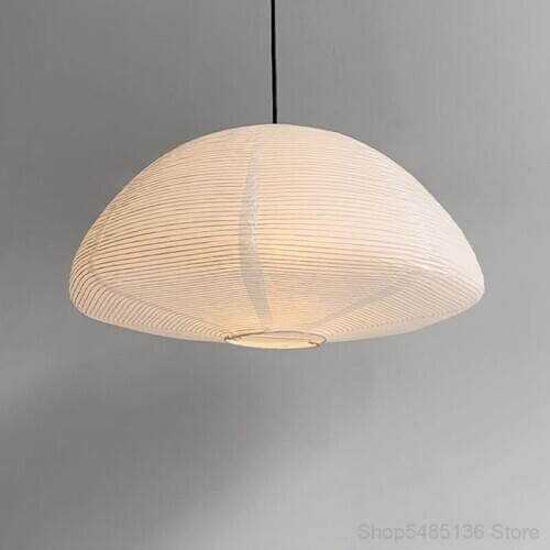 Japanese Style Simple Paper Pendant Light Personality Creative Bedroom Bedside Dining Room Living Room Decoration Oval Lighting