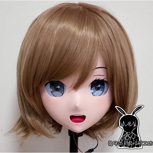 RB075)Customize Full Head Resin Cartoon Cosplay Japanese Character Anime Role Play Crossdress Kigurumi Mask With Back Shell
