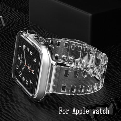 Watch strap for Apple Watch 5 4 40mm 44mm Soft Transparent Rubber Sports Band Strap for Iwatch series 3 2 1 38mm 42mm Accessorie
