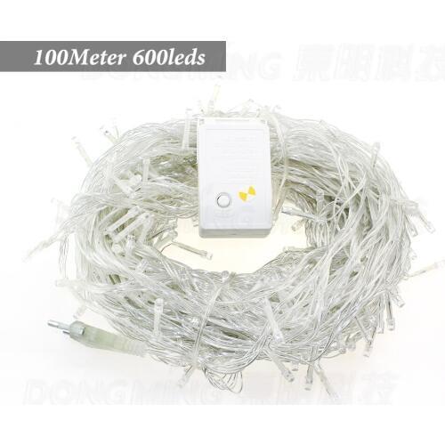 Christmas led lights outdoors 100M 600Leds AC220V/110V Led String Light For Christmas Tree holiday party wedding decoration