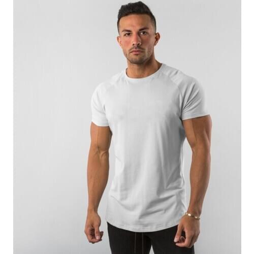 Running shirt gym clothing fitness t shirt men summer sports short sleeve t-shirt cotton bodybuilding muscle workout tshirt man