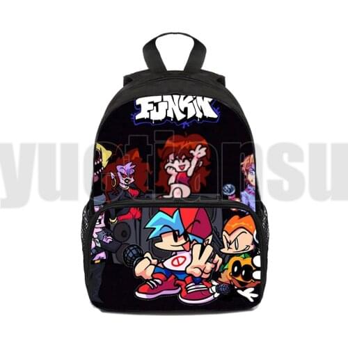 Video Game Anime Friday Night Funkin Backpack Kindergarten 3D Cute Back To School Bookbag Kids Bag 12/16 Inch Mini Bag Children